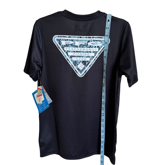 NWT Columbia Boys Medium 10/12 PFG UNC Chapel Hill Omni Shade Short Sleeve Blue - Picture 3 of 8